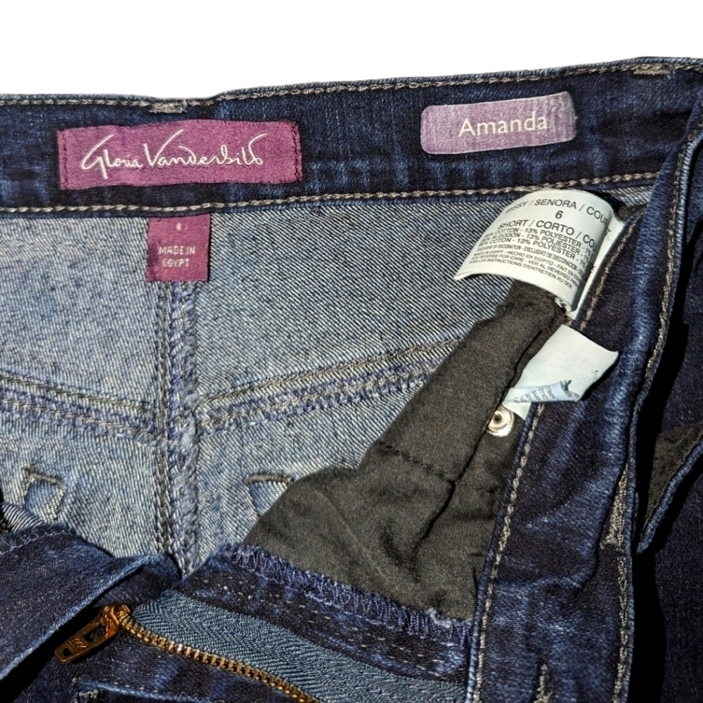 Gloria Vanderbilt Medium 6 women's Shorts M Jean Stretch Denim Studded Jeans - Picture 3 of 12